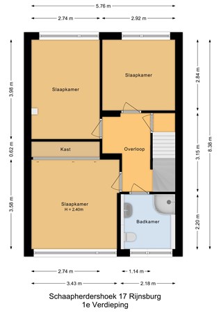 Floorplan - Schaapherdershoek 17, 2231 AC Rijnsburg